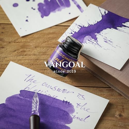 VANGOAL 6 Colors Ink Set, 6 Bottles Writing/Drawing Ink Black,Blue,Purple,Orange,Red Green Ink for Fountain Pen, Glass Pen, Calligraphy Dipping Pen, Feather Pen, Quill Pen, Witch Pen