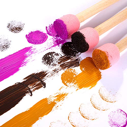 WHQXFDZ 40 Pieces 0.5 inch Round Sponge Foam Brush Set Paint Brush Wooden Handle Foam Brush Sponge Painting Tools for Painting Crafts(0.5inch) - size: 0.5inch