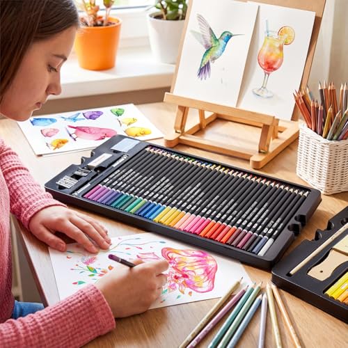 Shuttle Art Professional Drawing Kit, 123 Pieces of Drawing Pencils Set Includes Colouring Pencils, Watercolor, Charcoal, Graphite and Sketch, Ideal for Adults Children Artists