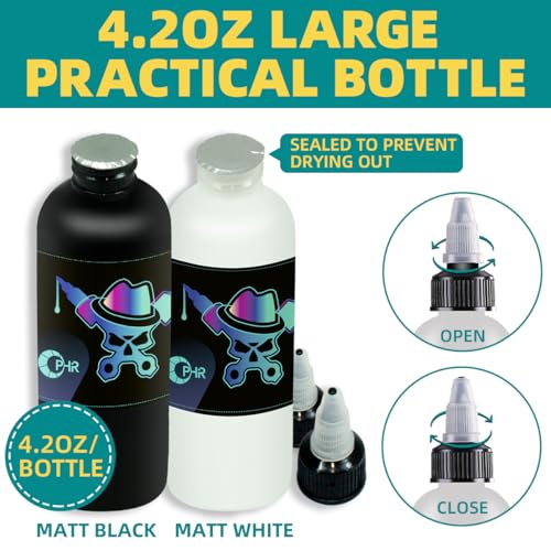 OPHIR 8.4 OZ Airbrush Paint Set, Black & White 2 Colors Acrylic Paint | Classic Black and White Shades for Model Painters, Artists, DIY Creators, Miniature Figures and Crafts - color: Black+White Set