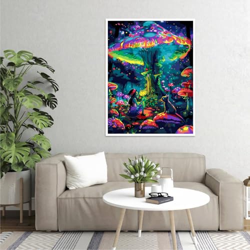 Paint by Numbers Kit for Adults,Magic Mushroom Paint by Number 16x20 In - color: MT6226