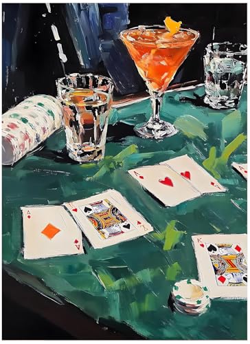 Vintage Poker Diamond Art Kits for Adults Diamond Painting Kit for Beginner - color: DP01820, size: Round Drill