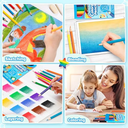 Jumlys 864 Count Colored Pencils Bulk, 72 Packs Pre-sharpened Color Pencil