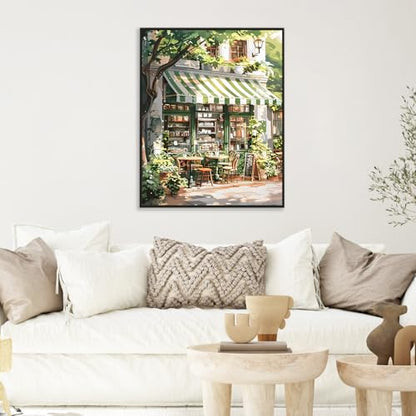 Paint by Numbers Kit for Adults, Cozy Café Number Painting Canvas Kit - color: Cafe-1
