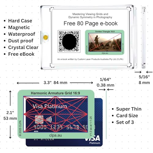 Harmonic Armature Directors Viewfinder Card | Australian Designed and Made; Artist Viewfinder for Drawing and Photography; 3:2, 4:3 and 16:9 - size: Harmonic Armature