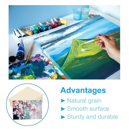 PATIKIL 5.5 x 7.5 Inch Wood Canvas Panels, 8pcs Unfinished Wooden Frame Square Art Board for Crafts Oil Paint Pouring Acrylics Painting DIY - size: 5.5 x 7.5 Inch