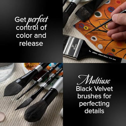 Silver Brush Limited Black Velvet Stroke Watercolor Paintbrush Set, 3pc - color: 3pc Stroke Set, size: 3 Pc