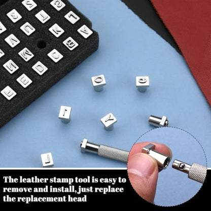 36 Pcs Leather Stamping Kit, 6mm Leather Stamps with Letters and Numbers - color: 6mm 36stamps
