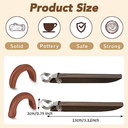 2 Pcs Pottery Handle Making Tools, Adjustable Clay Cutters,Classic Style | Mug Handle Carving Tool for Beginners Enthusiasts, Adjustable Cut Depth, Steel Cutting Heads, Smooth Wood Grips, Home Studio - color: Classic Style