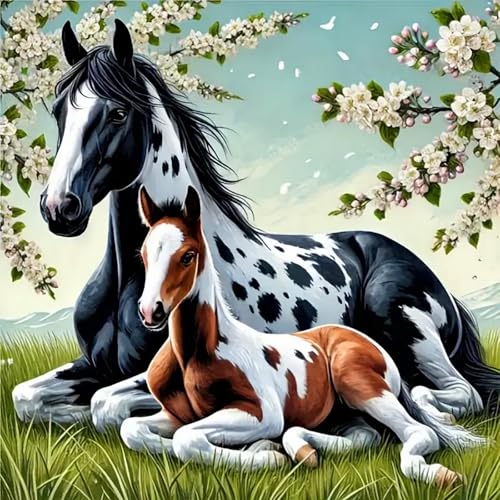 Axquilon Horse Diamond Art Kits for Adults 12x12 inch | Diamond Painting Kits for Adults Beginner, DIY 5D Full Drill Horse Gem Art for Home Wall Decor - color: Horse