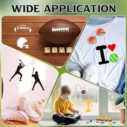 Fainne 100 Pcs 2 Inch Baseball Stencils Small Stencils for Painting | Reusable Craft Stencils, DIY Scrapbook, Wood Wall Fabric Rock Chalkboard Sign Painting, Home Art Decor Projects - style: Sport,Ball