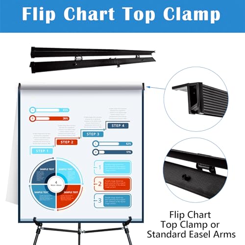 Falling in Art Extra Large 70" High Flip Chart Tripod Display Easel, Black | Heavy Duty Aluminum Presentation Stand, Showroom Display Stand for Signs, Paintings, and Posters - style: 70'' Black 1-Pack