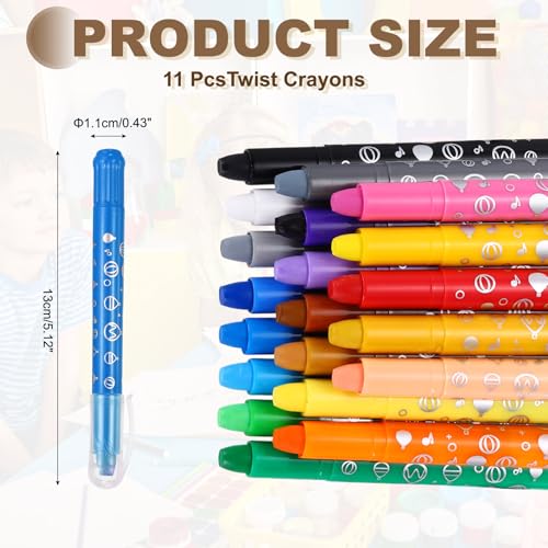 MECCANIXITY Twist Crayons, Twist Crayons Gel Watercolor Set Washable Silky Smooth for Arts Drawing DIY Craft Project Coloring Supplies Gift(Blue, Pack of 11) - color: Blue