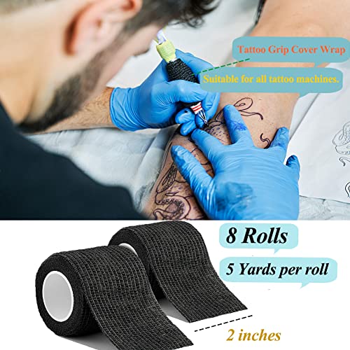 Self Adhesive Bandage Wrap,Black Sports Tape Vet Wrap Cohesive Bandage | CIYAGPOOU 12 Pack 2 Inches 5 Yards Athletic Wrap Breathable Flexible Stretchy for First Aid, Sprains Protection - color: 2 Inches Vet Wrap (12 Pack Black)