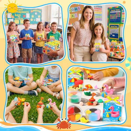 Capoda 30 Sets Summer Air Dry Clay Kits for Kids Back to School Gifts Bulk - style: Summer