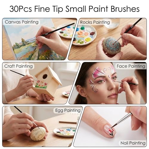 30Pcs Fine Paint Brushes #000 Fine Line Brushes Set