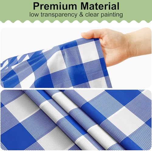 misaya 4 Packs 54 x 78 Inch Buffalo Disposable Table Cloth, Waterproof Plastic Tablecloth, Rectangle Blue and White Checkered Table Covers for Picnic, Birthday, Party, Back to School - color: Blue and White, size: 54" X 78"