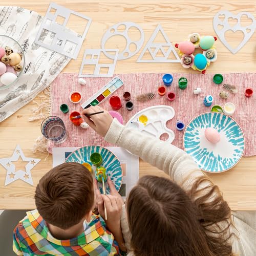 12 Pcs Drawing Stencil Geometric Stencils Circle Square Heart Star Template Set for Painting Basic Shape Tracing Simple Drawing Stencils for Classroom Painting DIY Craft (9x9 Inches) - size: Large