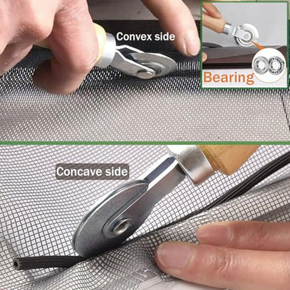 Screen Repair Kit & Window Screen Replacement Kit with Spline Roller Tool, Spline Removal Hook, Screen Cutter - Easy to Use 5-in-1 Tool for Screen Door Repair, Windows, Patio & Sliding Doors - size: 5 in 1