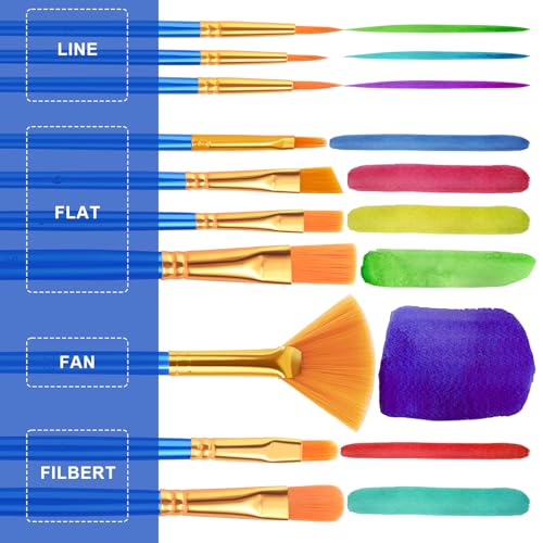 ESRICH 100PCS Paint Brushes, Paint Brush for Acrylic Painting - size: 100p