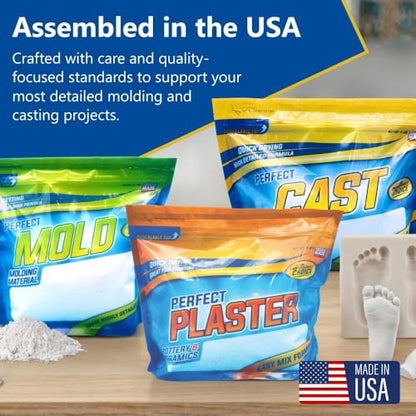 Perfect Cast Mold Casting Powder, Fast-Curing, Non-Toxic, Water-Based Material for DIY Sculptures, Jewelry, Crafts & Models, USA Made, 5 lb Bag - size: 5 lb