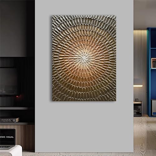 NANKAI Art Hand Painted Dark Yellow Thick Texture Abstract Oil Painting Gradual Texture Abstract Wall Art Painter House Wall Decorative Art 40x28 inches - color: Nkhb123