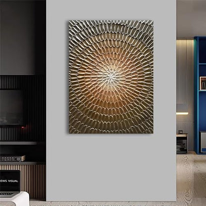 NANKAI Art Hand Painted Dark Yellow Thick Texture Abstract Oil Painting Gradual Texture Abstract Wall Art Painter House Wall Decorative Art 40x28 inches - color: Nkhb123