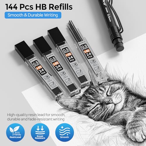 Nicpro 0.5 mm Mechanical Pencil Set with Case, 3PCS Mechanical Pencils 0.5 - style: 0.5mm(3 Pcs)