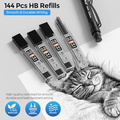 Nicpro 0.5 mm Mechanical Pencil Set with Case, 3PCS Mechanical Pencils 0.5 - style: 0.5mm(3 Pcs)