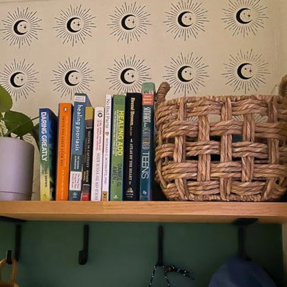 Moon Stencils for Painting Celestial Stencils Moon Phrase Stencil | Reusable Circular Stars Sun Clouds Stencil for Painting on Canvas Wood Furniture Fabric Walls - style: Moon