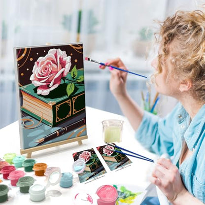 ATDMS Flower Paint by Numbers Kit for Adults with Frame, 8x12 Inch - color: Flower 275