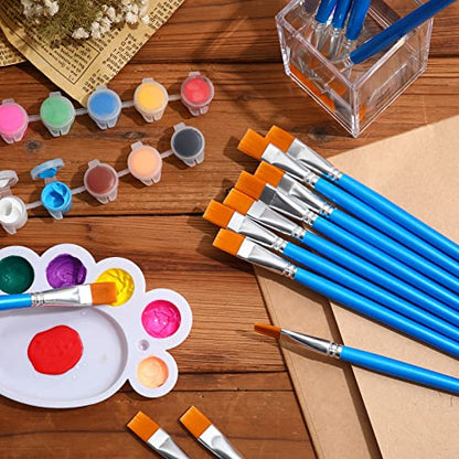 Crtiin 60 Bulk 1/2 Inch Flat Paint Brushes for Acrylic Painting Large(Blue) - color: Blue, size: 1/2 Inch