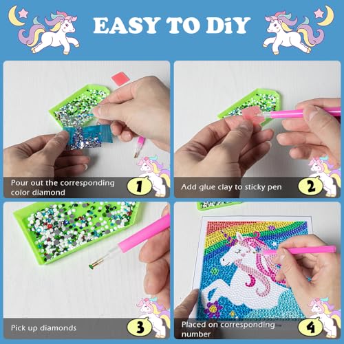 Labeol Diamond Art Kits for Kids Crafts for Girls Ages 6-8-10-12 Easy to DIY Creative Diamond Art Sticker Craft by Numbers Kits for Kids and Adult Beginners (Sweet) - style: Sweet