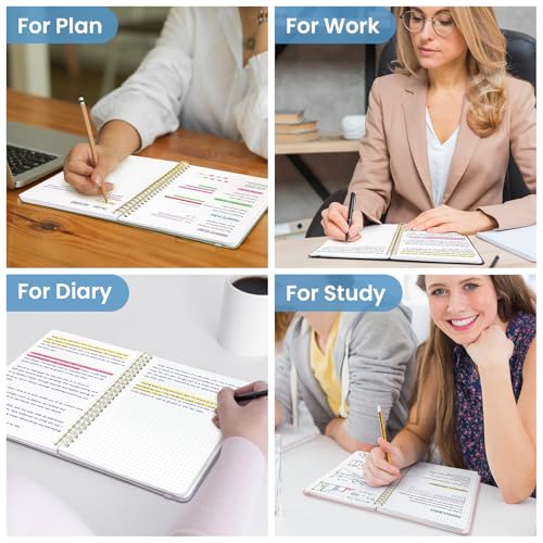 Taja Graph Spiral Journal Notebook for Women & Men, 140 Pages, Graph Paper Hardcover Notebook for Planning & Tracking, Journals for Graphing, A5(5.7" x 7.9") – Blue - color: D.Blue, style: c-Graph