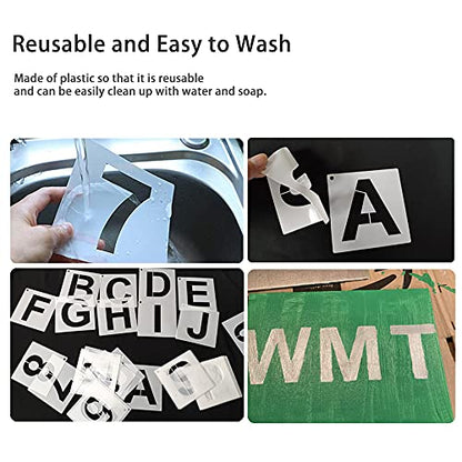 1 Inch Letter Stencils Kit, Alphabet Art Craft Stencils, Reusable Plastic Letters and Numbers Stencil Set for Wood, Wall, Fabric, Rock, Chalkboard, Signage and DIY Art Projects (White, 36 Pcs) - size: Font Sizes:1 Inch