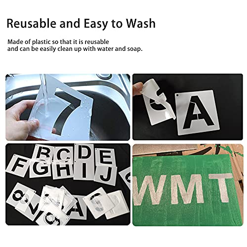 2 Inch Reusable Letter & Number Stencils - 36 Pcs Alphabet Art Craft Templates - size: Font Sizes:2 Inch