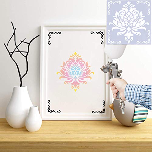 32pcs 6x6in Mandala Stencils for Painting Diwali Rangoli Washable | Stencils for Painting on Wood Rangoli Art Supplies Flower Template for Floor Wall Tile Fabric Wood DIY Decor Diwali stencils