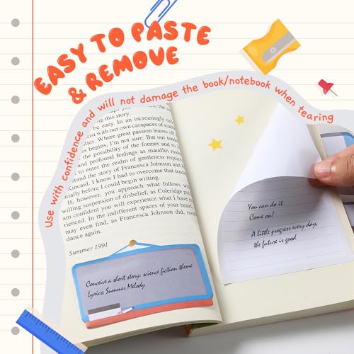 Hommie Sticky Notes Set, Teaching is A Work of Heart Divider Sticky Planner Sticky Note Teacher Appreciation Gift for School Supplies, Bible Supplies, Office Book Notes - color: Teacher(white Background)