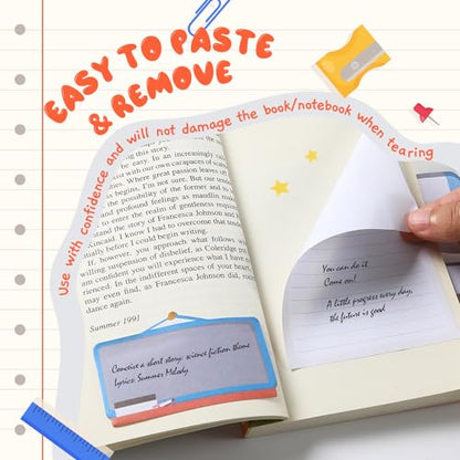 Hommie Sticky Notes Set, Teaching is A Work of Heart Divider Sticky Planner Sticky Note Teacher Appreciation Gift for School Supplies, Bible Supplies, Office Book Notes - color: Teacher(white Background)