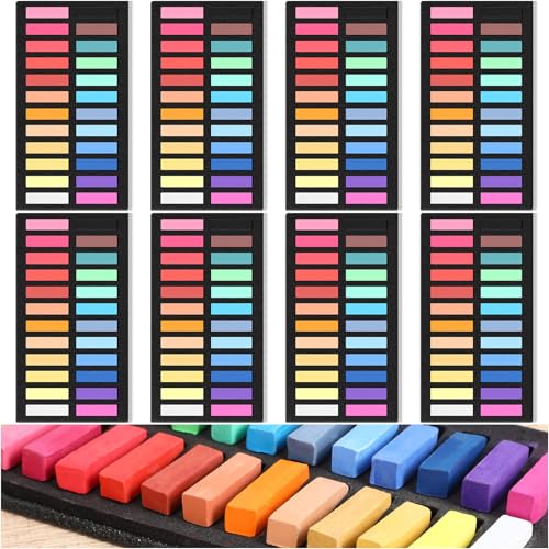 Watersay 192 Pcs Soft Pastels for Artists Color Pastels Set 24 Assorted Colors Square Chalk Sticks 1.18 Inches 8 Boxes Art Drawing Painting Supplies for Parties, Donations, 30 mm - color: 24 Assorted Colors, size: 30 mm