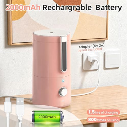 deli Electric Pencil Sharpener, Fully Automatic Pencil Sharpener, Pink | for 6.9-8mm Pencils, 5 Sharpness Modes, Rechargeable Hands-Free Sharpener for Classroom Home Office - color: Pink