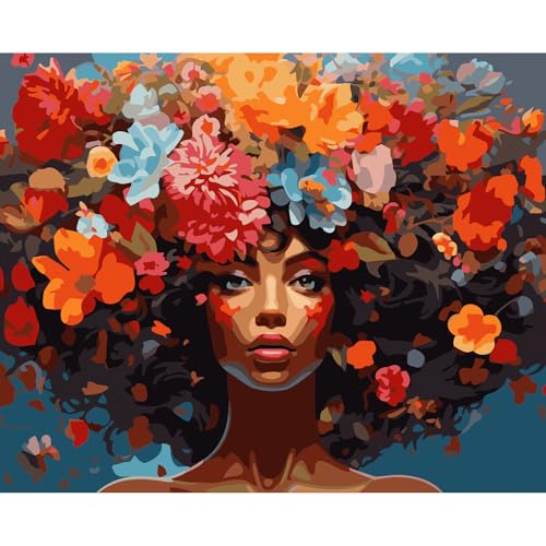 Artunion African Woman Paint by Numbers for Adults Beginner, Girl Paint by Number Kits, DIY Acrylic Paint by Number Kits on Canvas Arts Craft for Home Wall Decor 16x20 Inch - color: African Woman