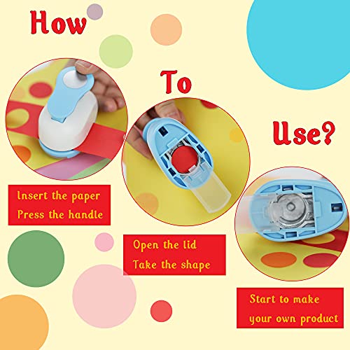 Ecohu Circle Hole Punch for Craft Sizeout 1inch, Paper Punch Shapes, Craft Lever Punch Handmade, Tool for Scrapbook, Festival Cards, DIY Arts. Use 80-200g Craft Paper.
