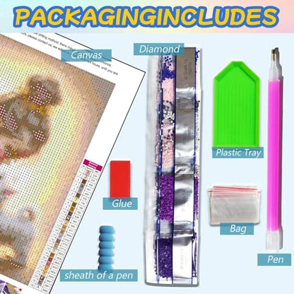 Dugsmgd Girl and Dog Diamond Art Kits for Adults, Diamond Painting 12x12 in - color: Girl and Dog