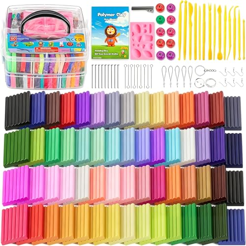 CiaraQ 60-Color Polymer Clay Oven Bake Modeling Kit - color: 60 Colors, size: 20g / pcs