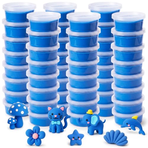 VioraWhite 48 Pcs Air Dry Clay Bulk 1.6lb Modeling Clay Kit,Deep Blue | Soft & Stretchable, Magic Foam for Kids, DIY Molding, Arts & Crafts, Boys Girls Party Favors, Cosplay Sculpting Supplies - color: Deep Blue