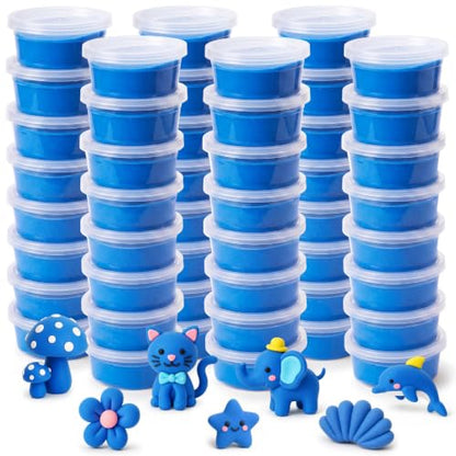 VioraWhite 48 Pcs Air Dry Clay Bulk 1.6lb Modeling Clay Kit,Deep Blue | Soft & Stretchable, Magic Foam for Kids, DIY Molding, Arts & Crafts, Boys Girls Party Favors, Cosplay Sculpting Supplies - color: Deep Blue
