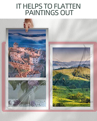 SXhyf A3 Diamond Painting Storage Book 16.5x12.1in for Display 60 Pages - color: Pink