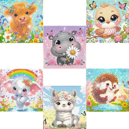 5DDIYART 6 Pack Elephant Diamond Art Kits for Kids Beginners - color: KD72+73+74+75+76+77-1