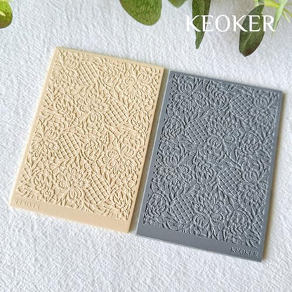 KEOKER Lace Texture Sheets for Polymer Clay, Sheet Mat for Creating Textured Clay Effects (A+B+C) - color: ALL